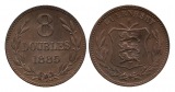 Guernsey 8 Doubles 1885 H Erhaltung