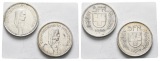 Schweiz; 2 Kleinmmünzen (5 Franken 1969/50)