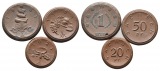Sachsen, 3 Porzellanmünzen 1921