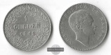 Herzogtum Nassau,  1 Gulden 1842 FM-Frankfurt Feinsilber: 9,44g
