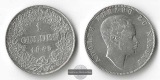 Herzogtum Nassau,  1 Gulden 1845 FM-Frankfurt Feinsilber: 9,44g
