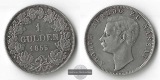 Herzogtum Nassau,  1 Gulden 1855 FM-Frankfurt Feinsilber: 9,44g