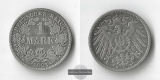 Kaiserreich   1 Mark 1893 D   FM-Frankfurt Feinsilber: 5g