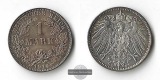 Kaiserreich,  1 Mark 1914 E FM-Frankfurt Feinsilber: 4,995g