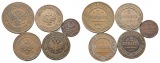 Russland; 5 Kleinmünzen 1913/1915/1908/1900