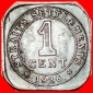 • VIERECKIG (1919-1926): STRAITS SETTLEMENTS ★ 1 CENT 1926...