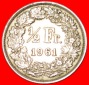 • SILBER (1875-1967): SCHWEIZ ★ 1/2 FRANKEN 1961B! OHNE VO...