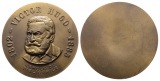 Linnartz FRANKREICH, Bronzemed. o.J.,  Victor Hugo, Schriftste...