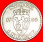 • LÖWE: NORWEGEN ★1 KRONE 1956! HAAKON VII. (1905-1957) O...