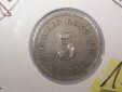 F-02  KR  5 Pfennig  1875 F in ss-vz   Originalbilder