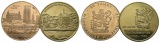 Wuppertal; 2 Medaillen 1982/1977, Messing 20,91 g, verkupfert ...