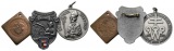 Medaillen - Anstecknadel, 3 Stück; gelocht/tragbar