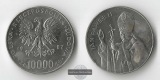 Polen  10000 Zloty  1987 Papst Johannes Paul II. FM-Frankfurt ...