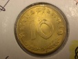 F-03  3.Reich  10 Pfennig  1938 D in f.ST   Originalbilder