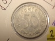 F-03  3.Reich  50 Pfennig 1944 D in ss Originalbilder