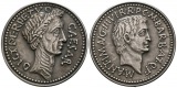 38 mm / 21 g Feinsilber. M. Antonius / C. Julius Caesar