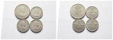 England; 4 Kleinmünzen 1953-1962