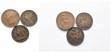 England; 3 Kleinmünzen 1853/1886/1897