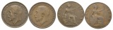 England; 2 Kleinmünzen 1919/1922