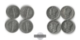 USA 4 x 1 Dime   ver. Jgg.    Mercury Dime    FM-Frankfurt   F...