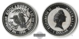 Australien  1 Dollar  1994 Kookaburra FM-Frankfurt  Feinsilber...