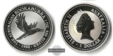 Australien,  1 Dollar  1996  Kookaburra FM-Frankfurt   Feinsil...