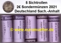 5 Rollen 2 Euro Gedenkmünze 2021...Sach.-Anhalt