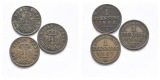 Altdeutschland; 3 Kleinmünzen 1867/1868