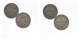 Altdeutschland; 2 Kleinmünzen 1868/1865