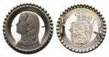 Niederlande; Münzschmuck, Brosche aus Münze 1892, Nadel fehlt