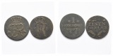 Altdeutschland; 2 Kleinmünzen 1782/1751