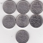 Frankreich,  7 x 1/2 Franc 1965 -  1977