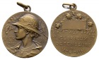 Linnartz 1. Weltkrieg, VERDUN, JUGENDSTIL, Tragbare Bronzemed....