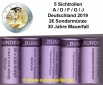 5 Rollen 2 Euro Gedenkmünze 2019...Mauerfall