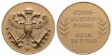 Linnartz Köln Bronzemed. 1961, König Gustav Pokal, 41mm, 32,...