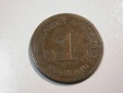 F12 KR  1 Pfennig 1889 G in s-ss   Originalbilder