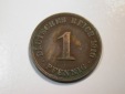 F12 KR  1 Pfennig  1910 A in ss  Originalbilder