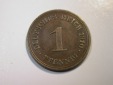 F12 KR  1 Pfennig  1910 E in ss+  Originalbilder