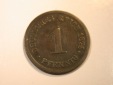 F12 KR  1 Pfennig 1874 D in s-ss  Originalbilder