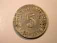 F12 KR  5 Pfennig  1890 g in f.schön   Originalbilder