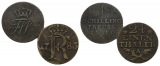 Altdeutschland; 2 Kleinmünzen 1710/1783