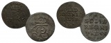 Altdeutschland; 2 Kleinmünzen 1710/1769