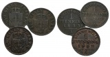 Altdeutschland; 3 Kleinmünzen 1849/1853/1862