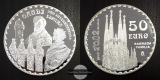 Spanien 50 Euro 2002 Sagrada Família FM-Frankfurt  Feinsilber...