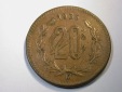 F13  Mexico  20 Centavos Bronze 1935 in f.vz    Originalbilder