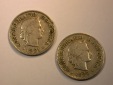 F13  Schweiz  5 Rappen 1921 und 1922 2 Stück in ss   Original...