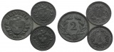 Schweiz, 3 Kleinmünzen 1944/1946/1946