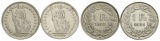 Schweiz, 2 Kleinmünzen (1 Franc 1943/1931)
