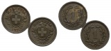 Schweiz, 2 Kleinmünzen 1921/1919