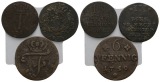 Altdeutschland; 3 Kleinmünzen 1750/1753/1793